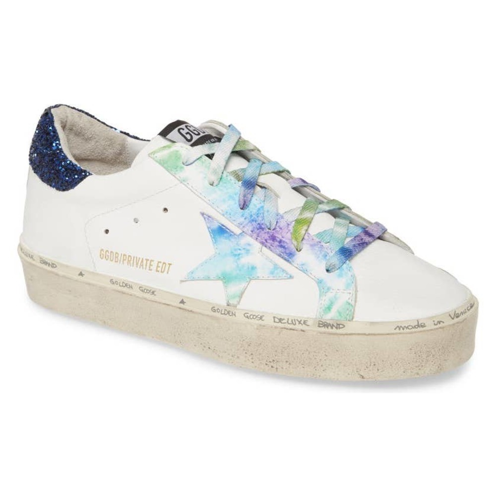 NWT Golden Goose Hi Star Tie Dye Blue Glitter 40
